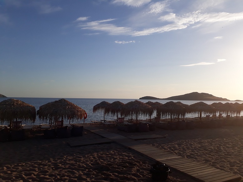 Sandy beach at twilight
