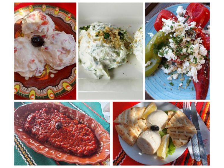 a selection of Bulgatian appetizers