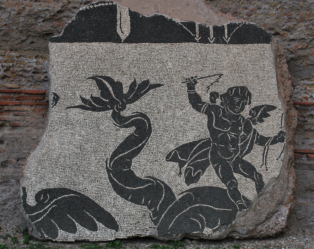Beautiful mosaic piece found in the Baths of Caracalla