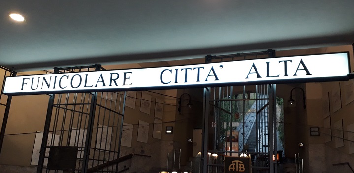 Funicular Citta Alta in Bergamo Italy