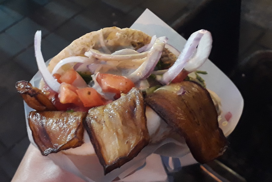 Israel street food: sabich sandwich.