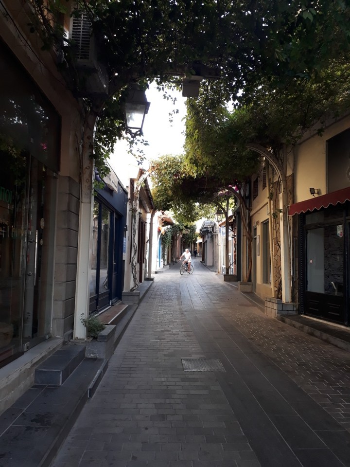 Kida street in Myrina early in the morning.