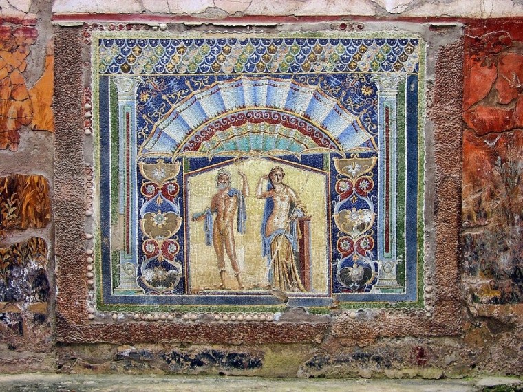 The mosaic of Neptune and Amphitrite is one of the most beautiful Roman mosaics found in Italy.