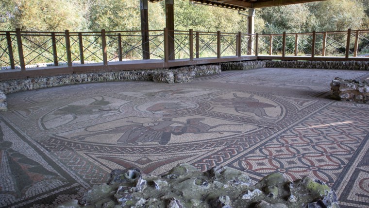 Orphaeus mosaic, one of the best-preserved Roman mosaics discovered in Britain.