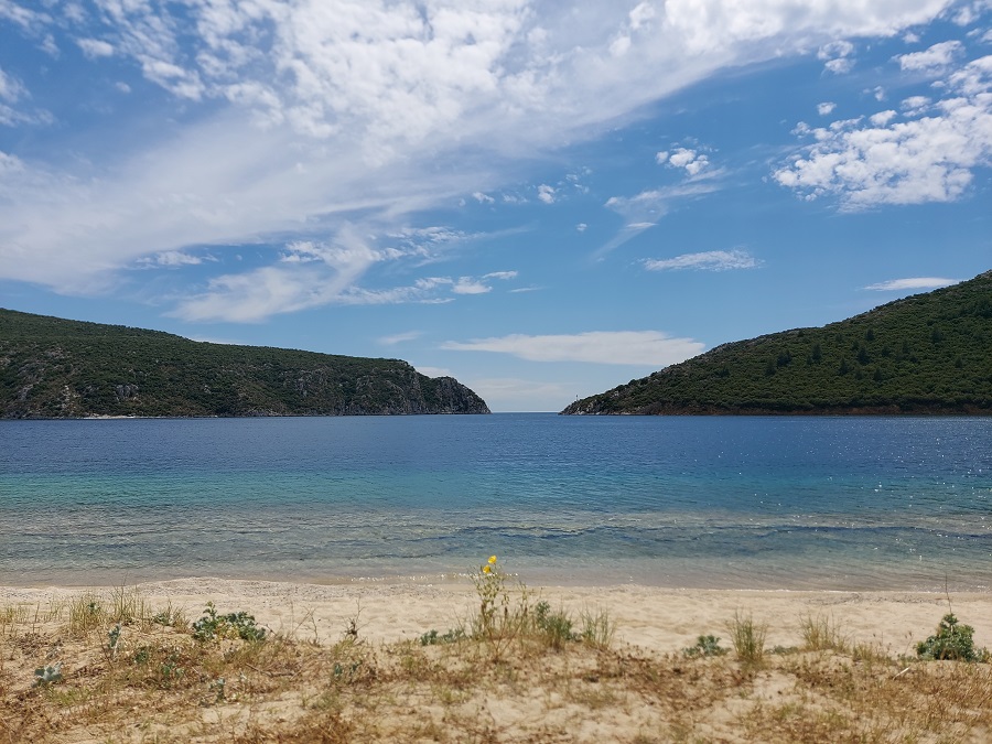 The natural harbor Porto Koufo