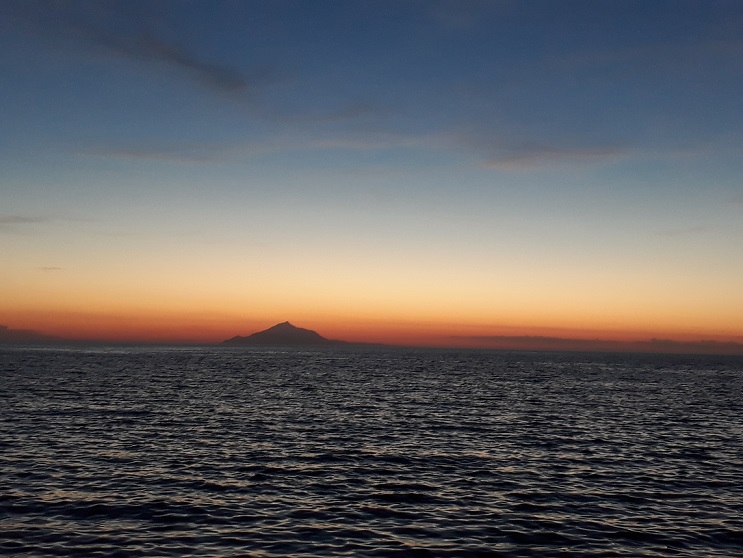 Sunset over Mount Athos