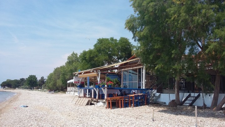 Restaurant on the beach in Thassos.