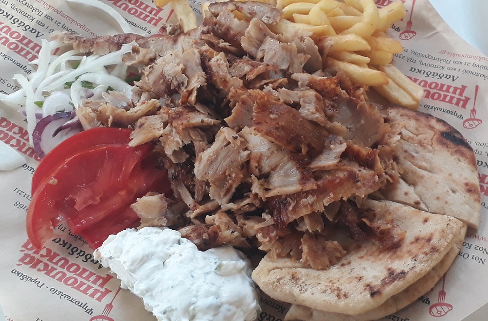 Gyros is the most popular street food in Thessaloniki.
