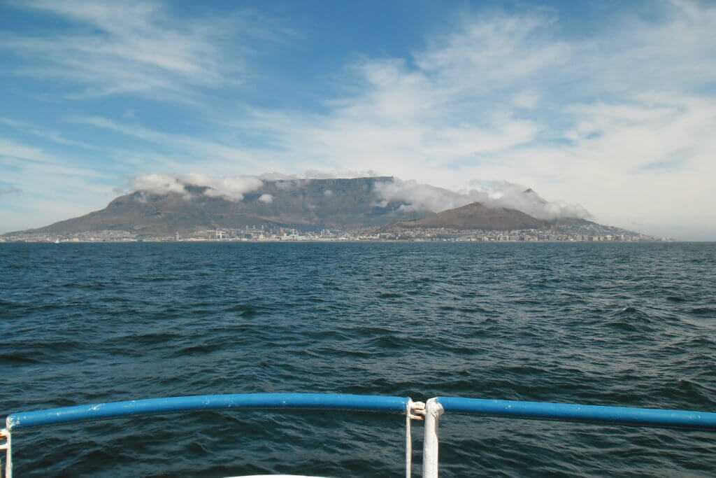 Cape Town and Table mountain from the ferry